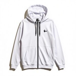 Bleecker & Mercer White Zip Hoodie Men's 3XL Full Zip Sweatshirt New w/ Flaw